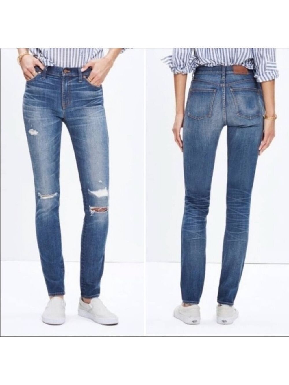 Madewell 9" High Rise Skinny Skinny Rip & Repair Jeans